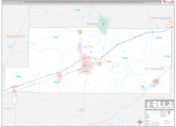 St. Francis County, AR Wall Map Premium Style 2024